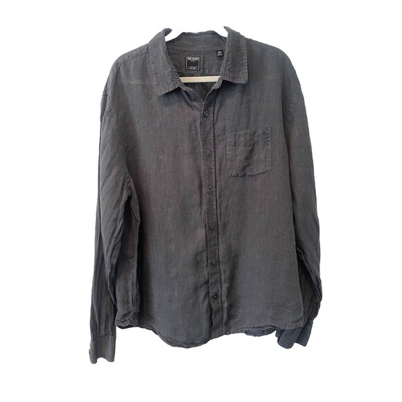 TODD SNYDER Men's 100% LINEN Casual Button Down Shirt Long Sleeve Grey Size XXL - Picture 5 of 9